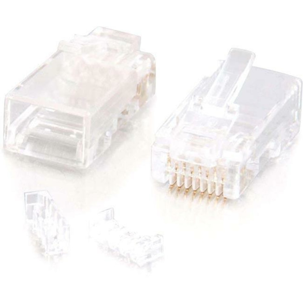 C2G RJ45 Cat5E Modular (with Load Bar) Plug for Round Solid/Stranded Cable - 100pk - RJ-45