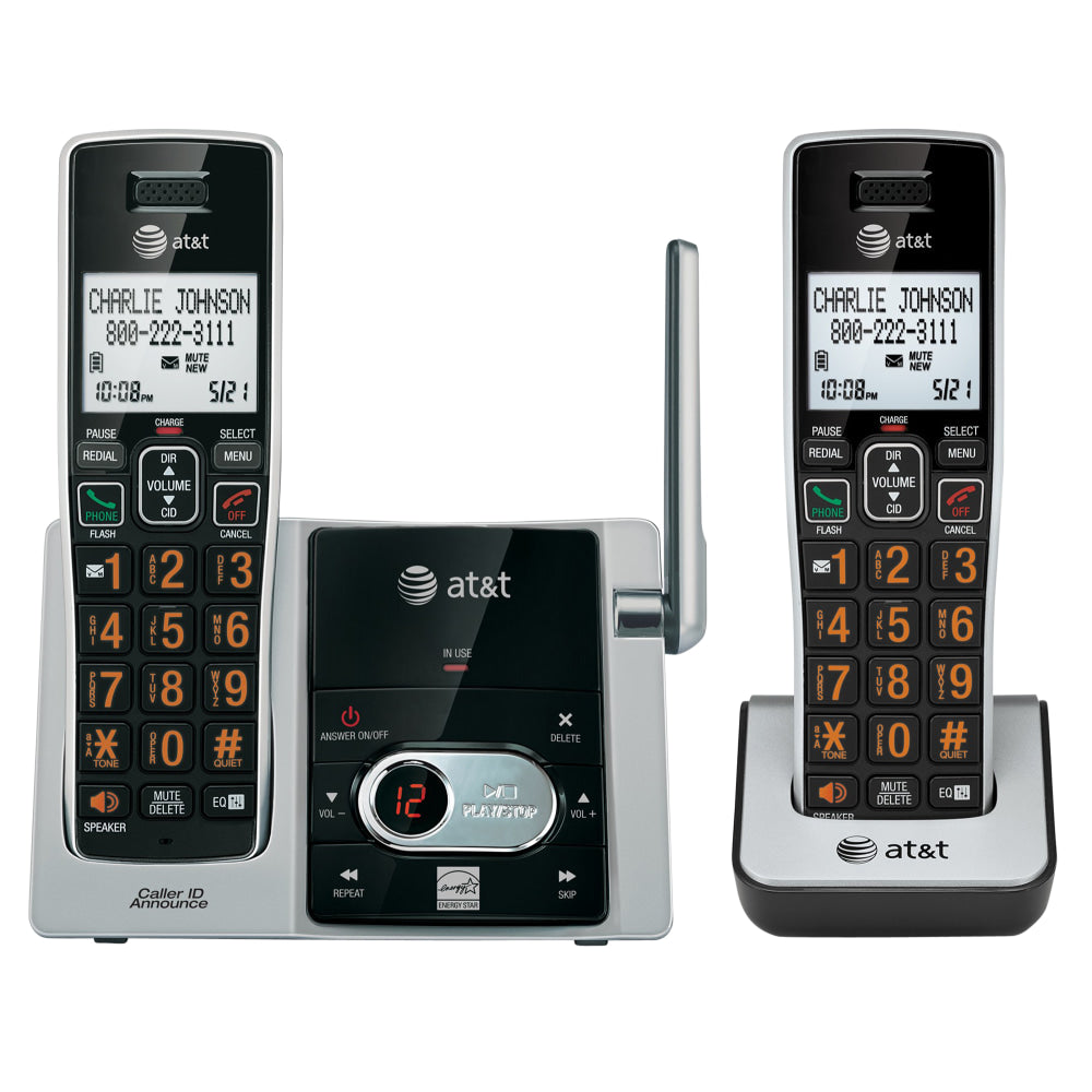 AT&T CL82213 DECT 6.0 Expandable Cordless Phone System with Digital Answering Machine