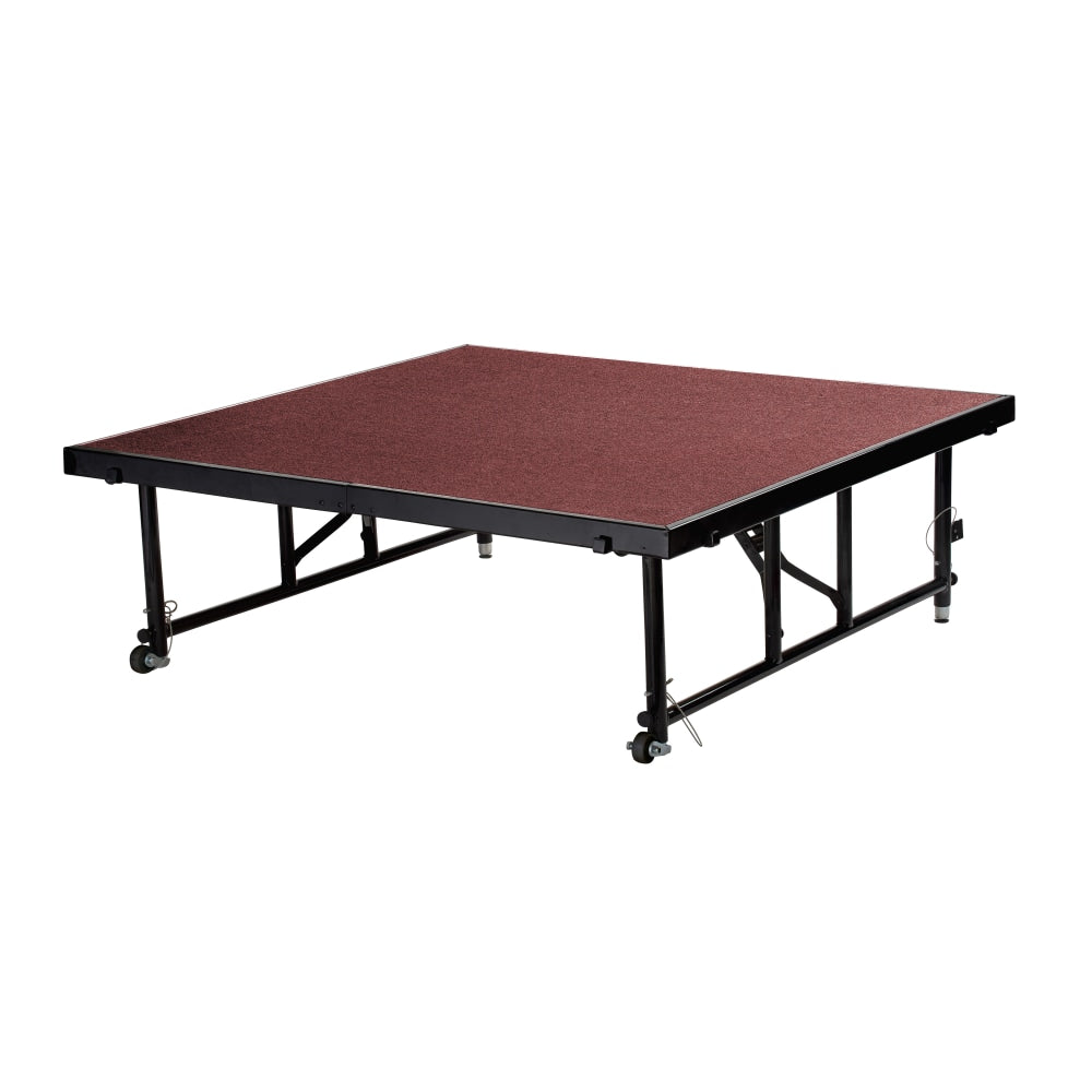 National Public Seating Carpeted Transfix Stage Platform, 4ft x 4ft, Red