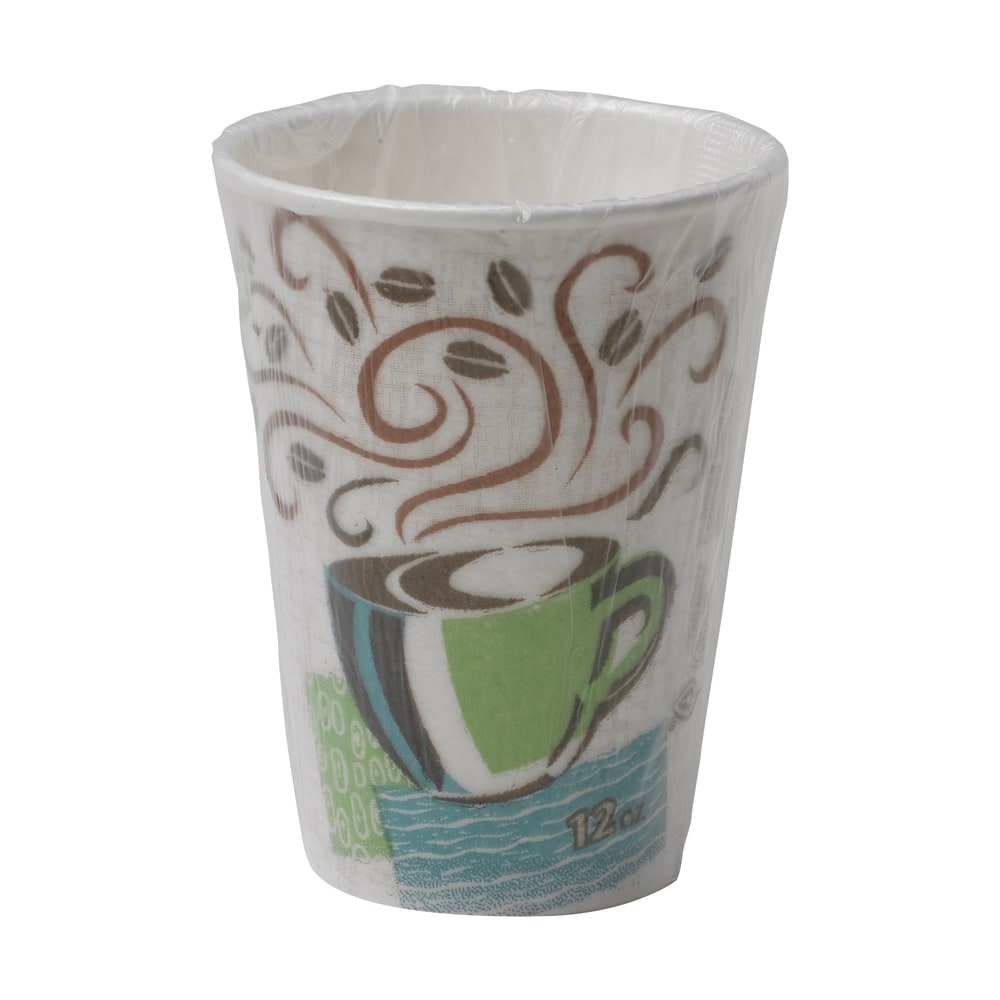Dixie PerfectTouch Paper Hot Coffee Cups, 12 Oz, Multicolor, Pack Of 1,000 Cups