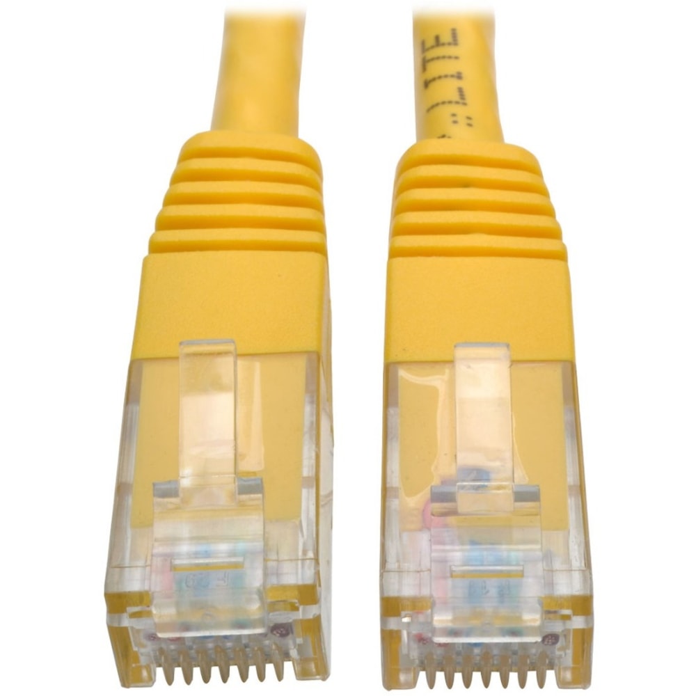 Tripp Lite 2ft Cat6 Gigabit Molded Patch Cable RJ45 M/M 550MHz 24AWG Yellow 2ft - 128 MB/s - Patch Cable - 2 ft - 1 x RJ-45 Male Network - 1 x RJ-45 Male Network - Gold-plated Contacts - Yellow