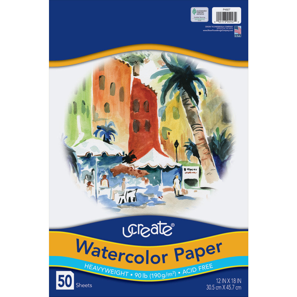 Art1st Watercolor Paper, 12in x 18in, Pack Of 50 Sheets
