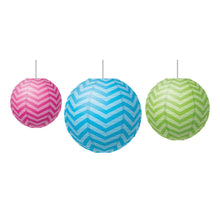 Load image into Gallery viewer, Teacher Created Resources Chevron Paper Lanterns, Pack Of 3