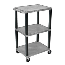 Load image into Gallery viewer, H. Wilson Plastic Utility Cart With Electrical Assembly, 42 1/16inH x 24inW x 18inD, Gray/Black