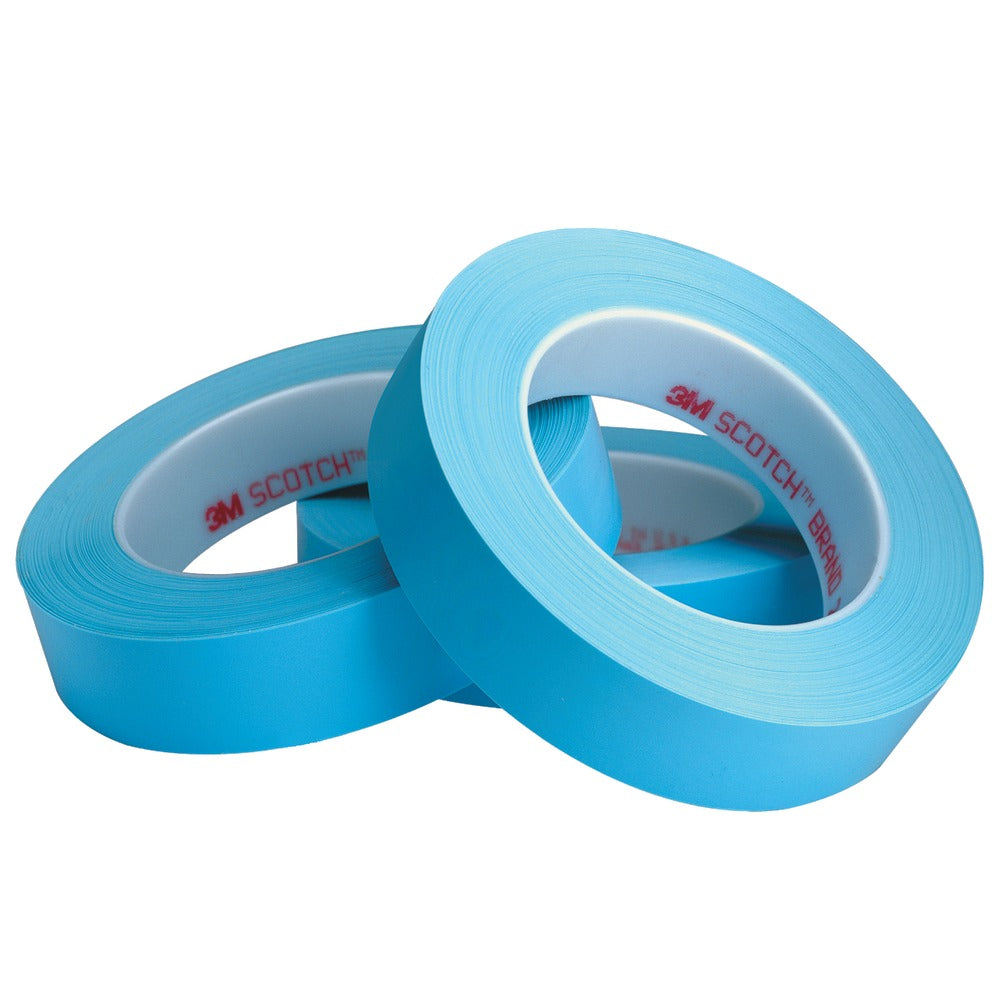 3M 215 Masking Tape, 3in Core, 0.5in x 180ft, Blue, Pack Of 72