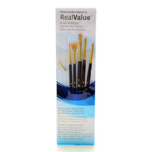 Load image into Gallery viewer, Princeton Real Value Series 9133, Assorted Sizes, Golden Taklon, Synthetic, Blue, Set Of 6