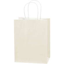 Load image into Gallery viewer, Partners Brand Tinted Paper Shopping Bags, 10 1/4inH x 8inW x 4 1/2inD, French Vanilla, Case Of 250
