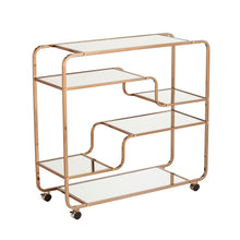 Load image into Gallery viewer, Southern Enterprises Maylynn Mirrored Bar Cart, 33-3/4inH x 36inW x 13-1/4inD, Champagne