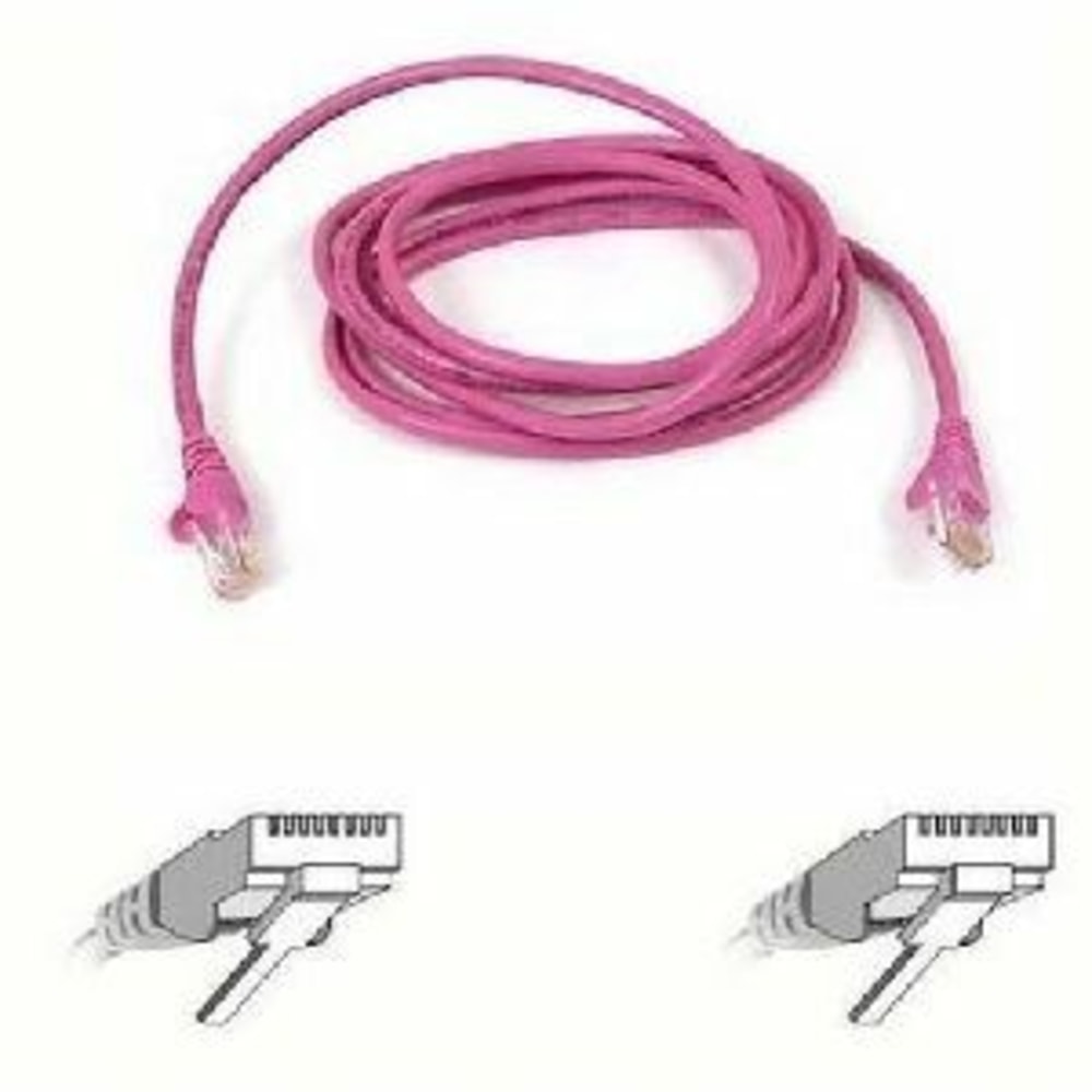 Belkin Cat. 5E UTP Patch Cable - RJ-45 Male - RJ-45 Male - 2ft - Pink