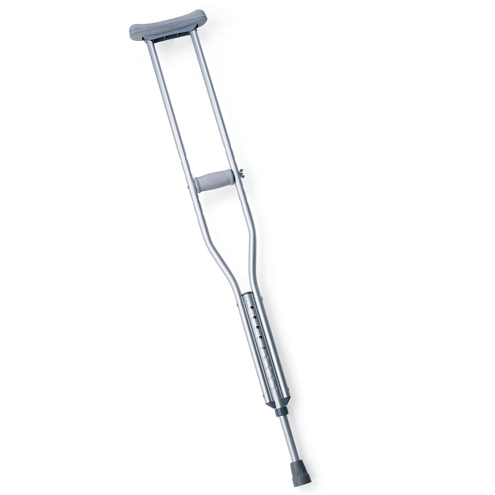 Medline Standard Aluminum Crutches, Adult, Medium, Case Of 8 Pairs
