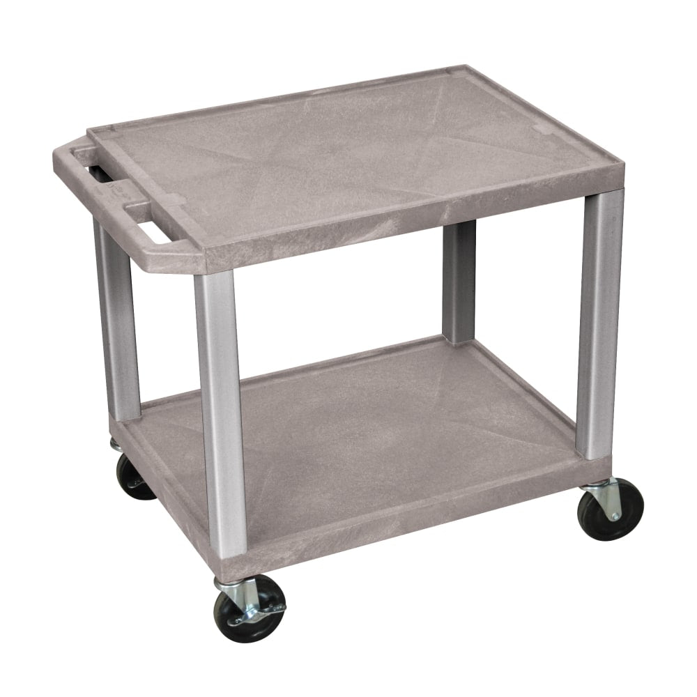 H. Wilson 26in Plastic Utility Cart, 26inH x 24inW x 18inD, Gray/Nickel