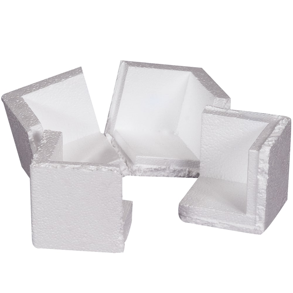 Office Depot Brand Foam Corners, 3 3/4inH x 3 3/4inW x 3 3/4inD, White, Case Of 400
