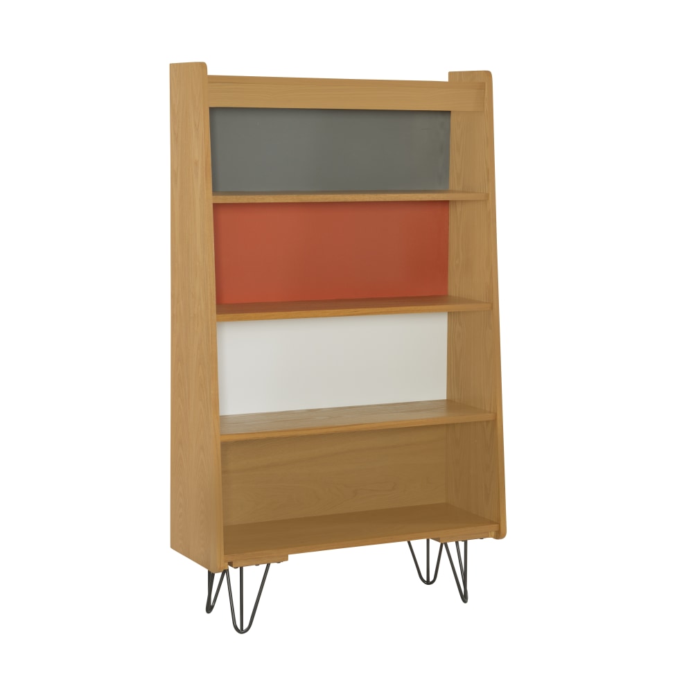 Linon Caden 49inH 4-Shelf Home Office Bookcase, Multicolor