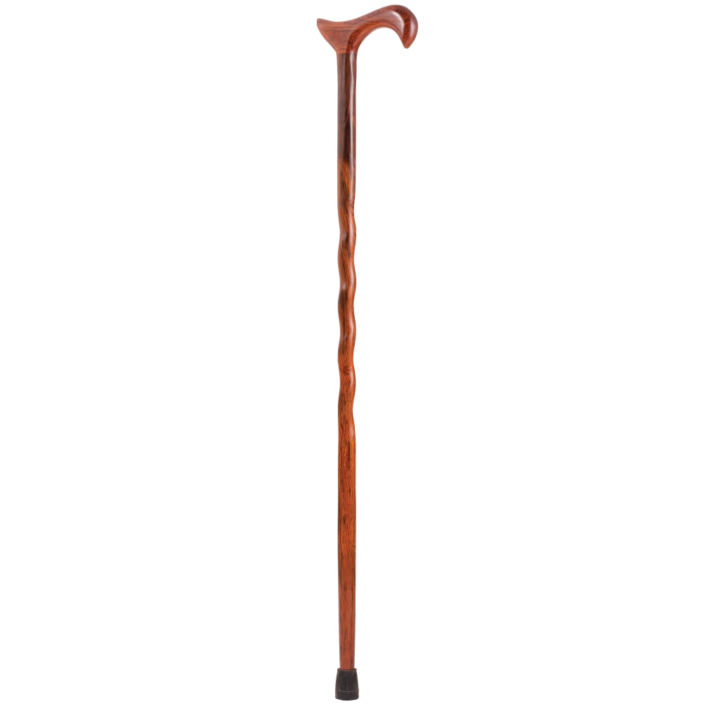 Brazos Walking Sticks Twisted Cocobolo Exotic Wood Derby Cane, 37in