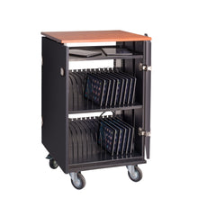 Load image into Gallery viewer, Oklahoma Sound Tablet Charging Storage Cart, 36inH x 23-1/4inW x 18inD, Wild Cherry