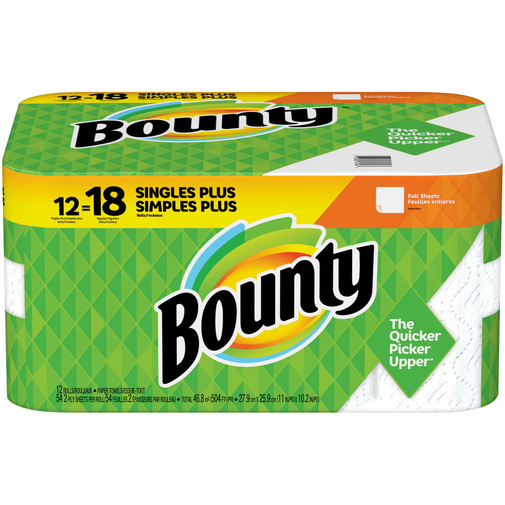 Bounty  2-Ply Paper Towels, 48 Sheets Per Roll, Pack Of 12 Rolls