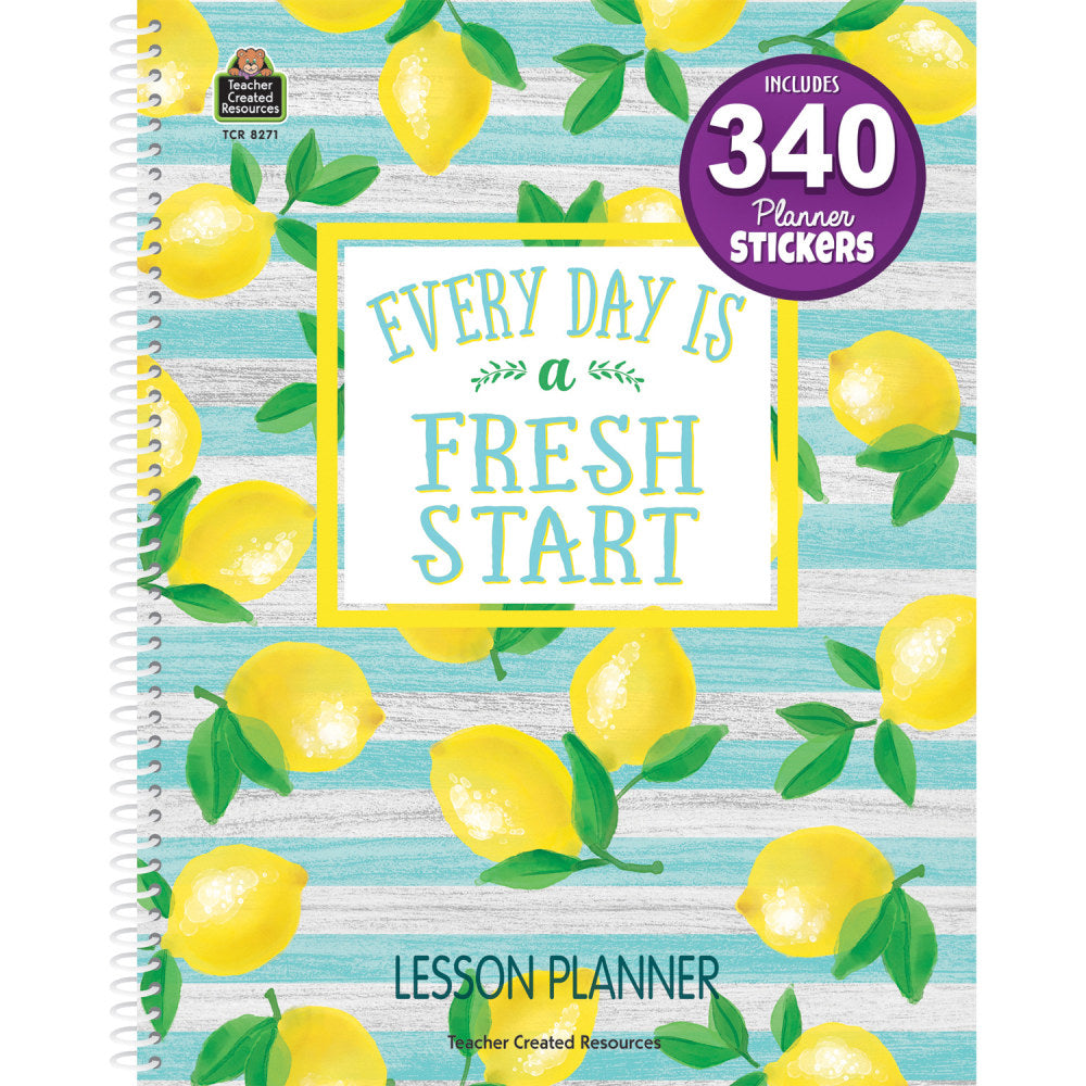 Teacher Created Resources 40-Week Lesson Planner, 8-1/2in x 11in, Lemon Zest