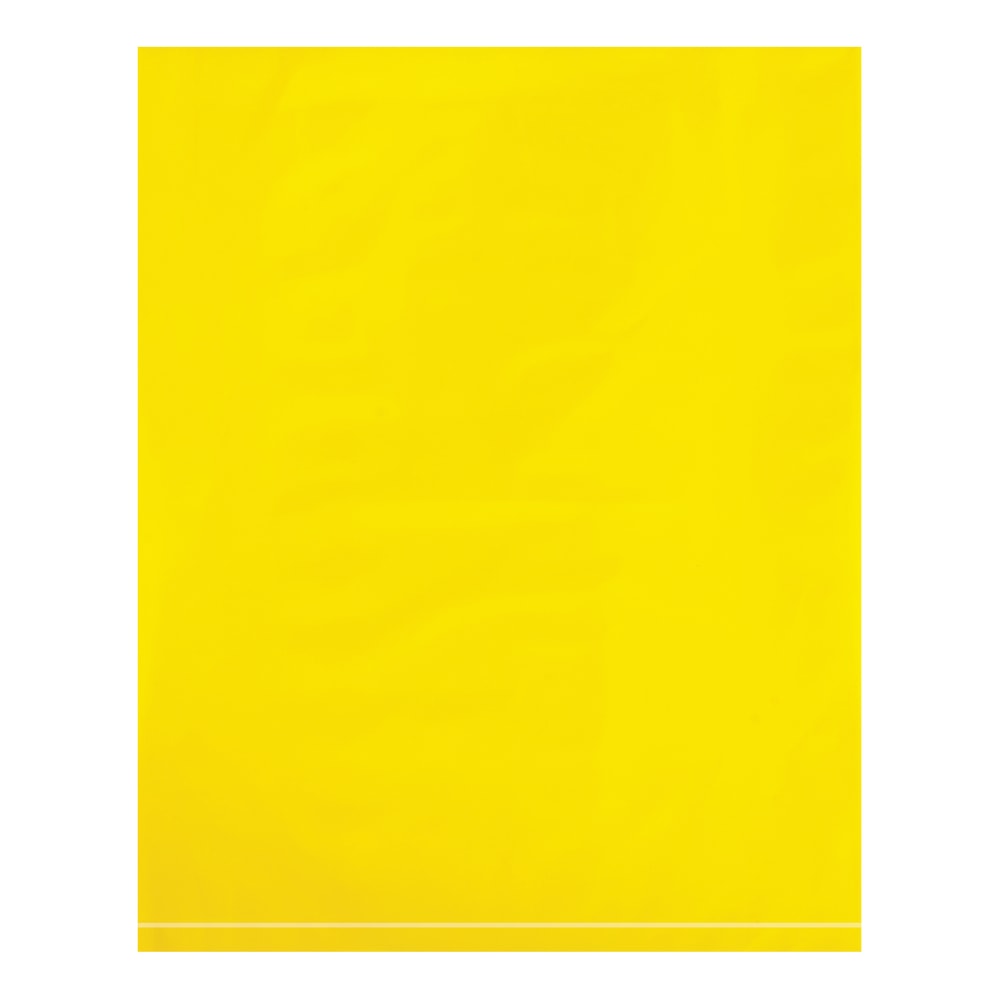 Office Depot Brand 2 Mil Colored Flat Poly Bags, 12in x 15in, Yellow, Case Of 1000