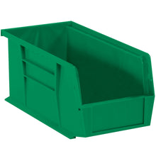 Load image into Gallery viewer, Office Depot Brand Plastic Stack &amp; Hang Bin Boxes, Medium Size, 14 3/4in x 8 1/4in x 7in, Green, Pack Of 12