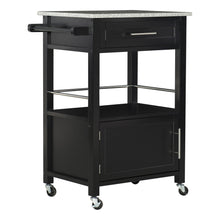 Load image into Gallery viewer, Linon Clark Granite-Top Kitchen Cart, 36inH x 27inW x 18inD, Black