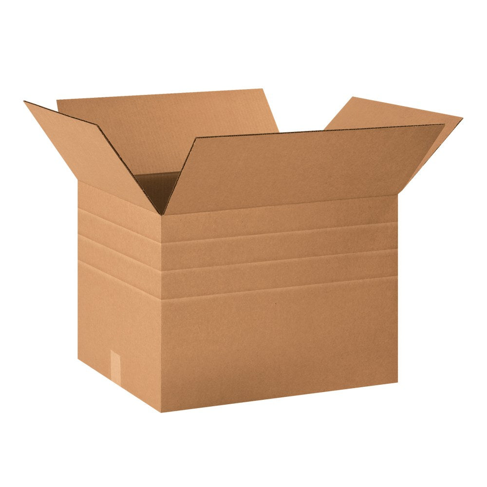 Office Depot Brand Multi-Depth Corrugated Boxes, 18in x 14in x 12in, Kraft, Bundle Of 25 Boxes