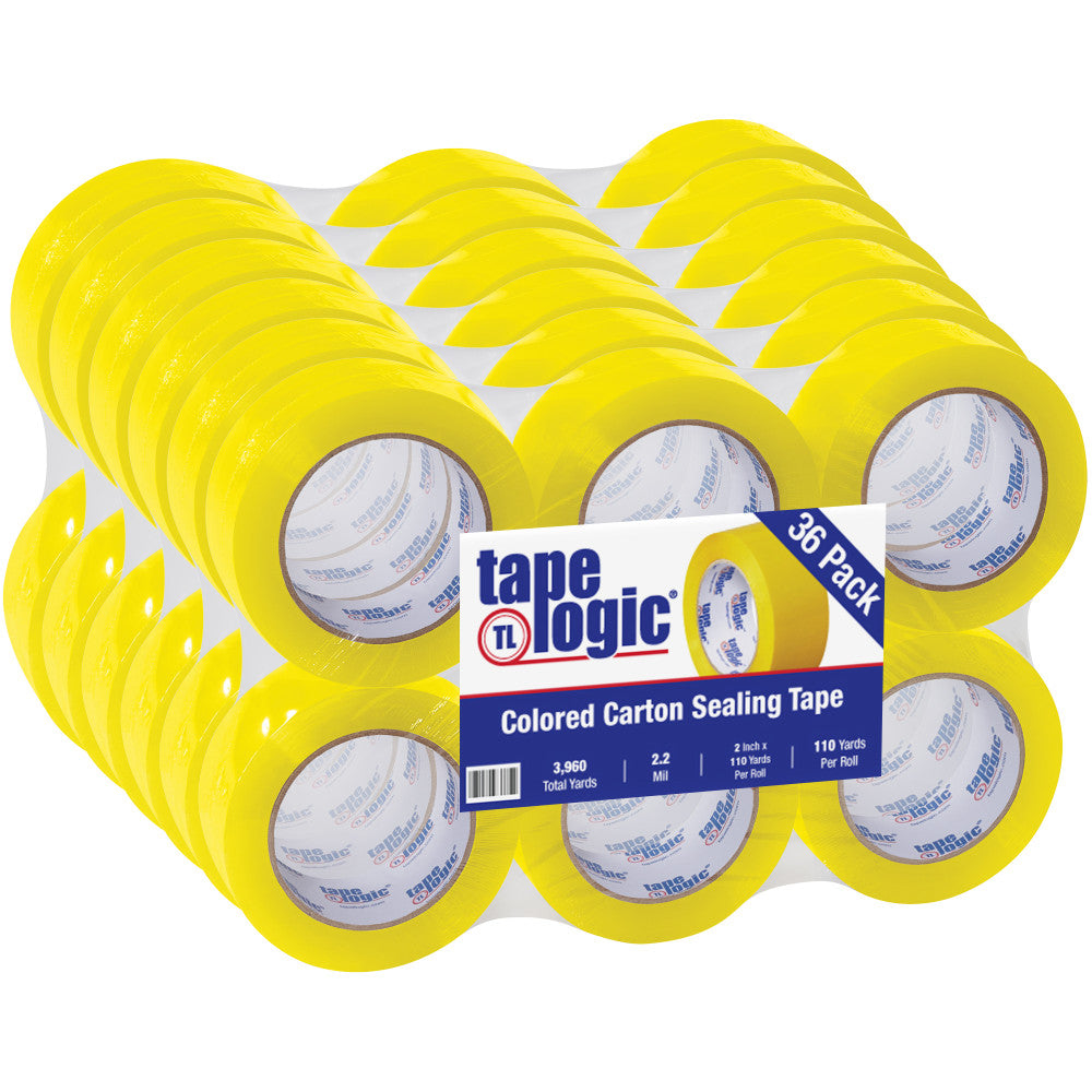 Tape Logic Carton Sealing Tape, 2in x 110 Yd., Yellow, Case Of 36