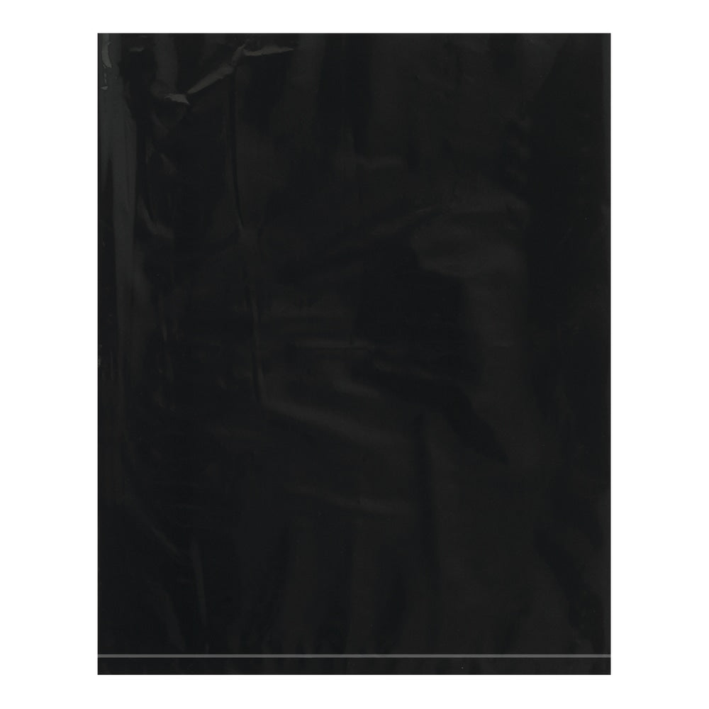 Office Depot Brand 2 Mil Colored Flat Poly Bags, 12in x 15in, Black, Case Of 1000