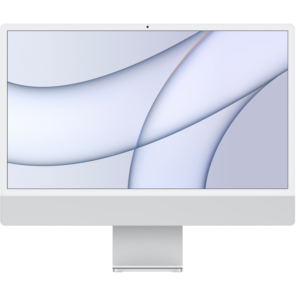 Apple iMac MGPD3LL/A All-in-One Computer - Apple M1 Octa-core (8 Core) - 8 GB RAM - 512 GB SSD - 24in 4.5K 4480 x 2520 - Desktop - Silver - Apple M1 Chip - macOS Big Sur - English (US) Keyboard - IEEE 802.11 a/b/g/n/ac/ax - 143 W