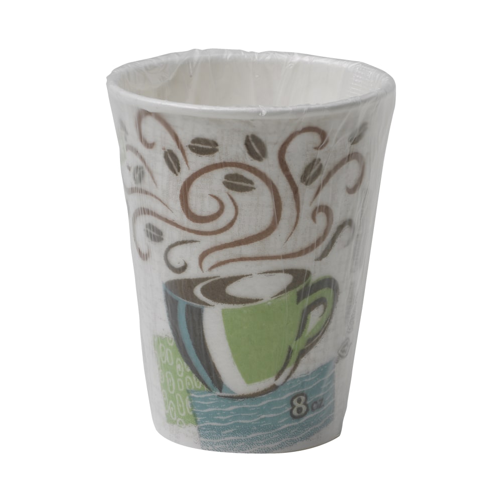 Dixie PerfecTouch Insulated Paper Cups, 8 Oz, Coffee Haze, Pack Of 1,000 Cups