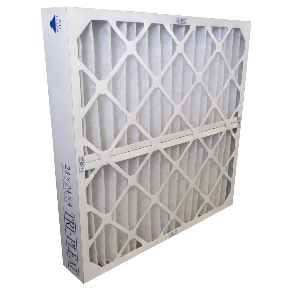 Tri-Dim HVAC Pleated Air Filters With Antimicrobial Protection, Merv 8 Pro, 24inH x 12inW x 4inD, Set Of 12 Filters