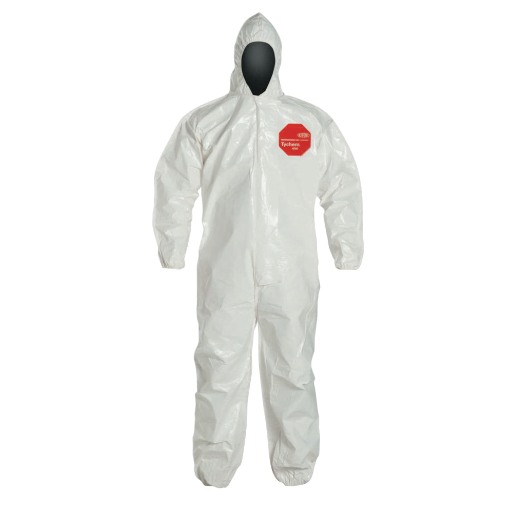DuPont Tychem SL Coveralls With Hood, X-Large, White, Pack Of 12