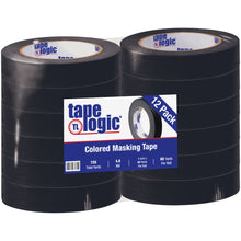 Load image into Gallery viewer, Tape Logic Color Masking Tape, 3in Core, 1in x 180ft, Black, Case Of 12