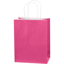 Load image into Gallery viewer, Partners Brand Tinted Paper Shopping Bags, 10 1/4inH x 8inW x 4 1/2inD, Cerise, Case Of 250