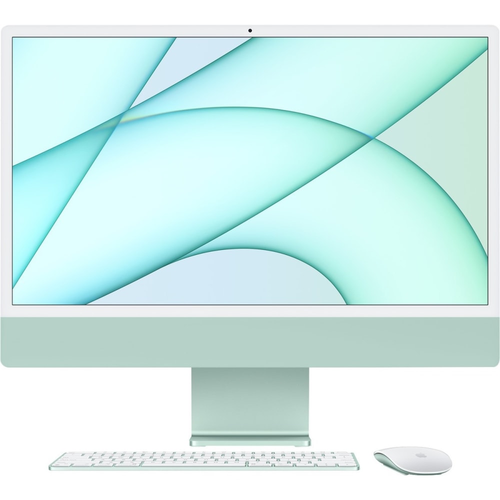 Apple iMac MGPH3LL/A All-in-One Computer - Apple M1 Octa-core (8 Core) - 8 GB RAM - 256 GB SSD - 24in 4.5K 4480 x 2520 - Desktop - Green - Apple M1 Chip - macOS Big Sur - English (US) Keyboard - IEEE 802.11 a/b/g/n/ac/ax - 143 W