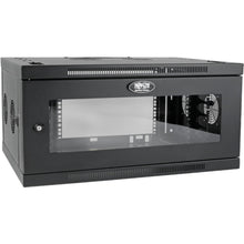 Load image into Gallery viewer, Tripp Lite 6U Wallmount Rack Enclosure Wide Cable Management Acrylic Window - 19in 6U Wide x 20.50in Deep Wall Mountable for Server, LAN Switch, Patch Panel - Black Powder Coat - Steel, Acrylic