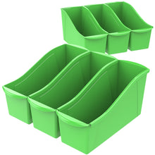 Load image into Gallery viewer, Storex Large Book Bins, Medium Size, Green, Pack Of 6