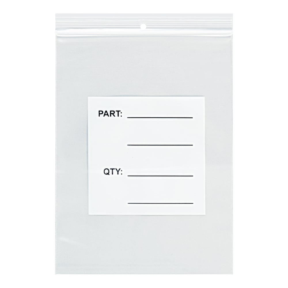 Office Depot Brand 4 Mil Parts Bags w/ Hang Holes, 10in x 10in, Clear, Case Of 1000