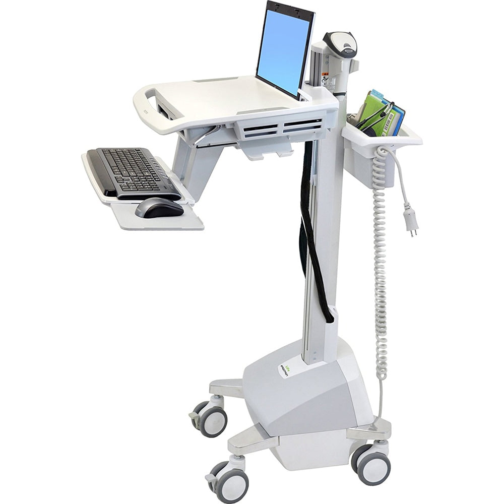 Ergotron StyleView Electric Lift Cart With LCD Pivot, 56-1/2inH x 34inW x 24-1/2inD, White