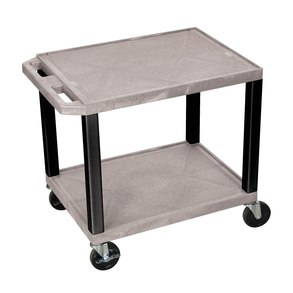 H. Wilson 26in Plastic Utility Cart, 26inH x 24inW x 18inD, Gray/Black