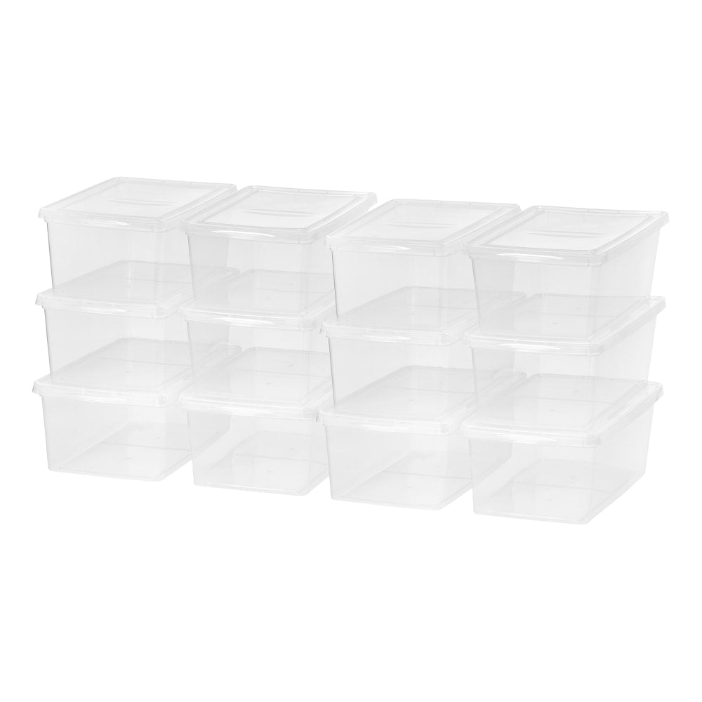 IRIS Plastic Storage Containers, 17 Quarts, 7in x 12in x 17 1/2in, Clear, Case Of 12