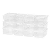 Load image into Gallery viewer, IRIS Plastic Storage Containers, 17 Quarts, 7in x 12in x 17 1/2in, Clear, Case Of 12