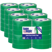Load image into Gallery viewer, BOX Packaging Solid Vinyl Safety Tape, 3in Core, 1in x 36 Yd., Green, Case Of 48
