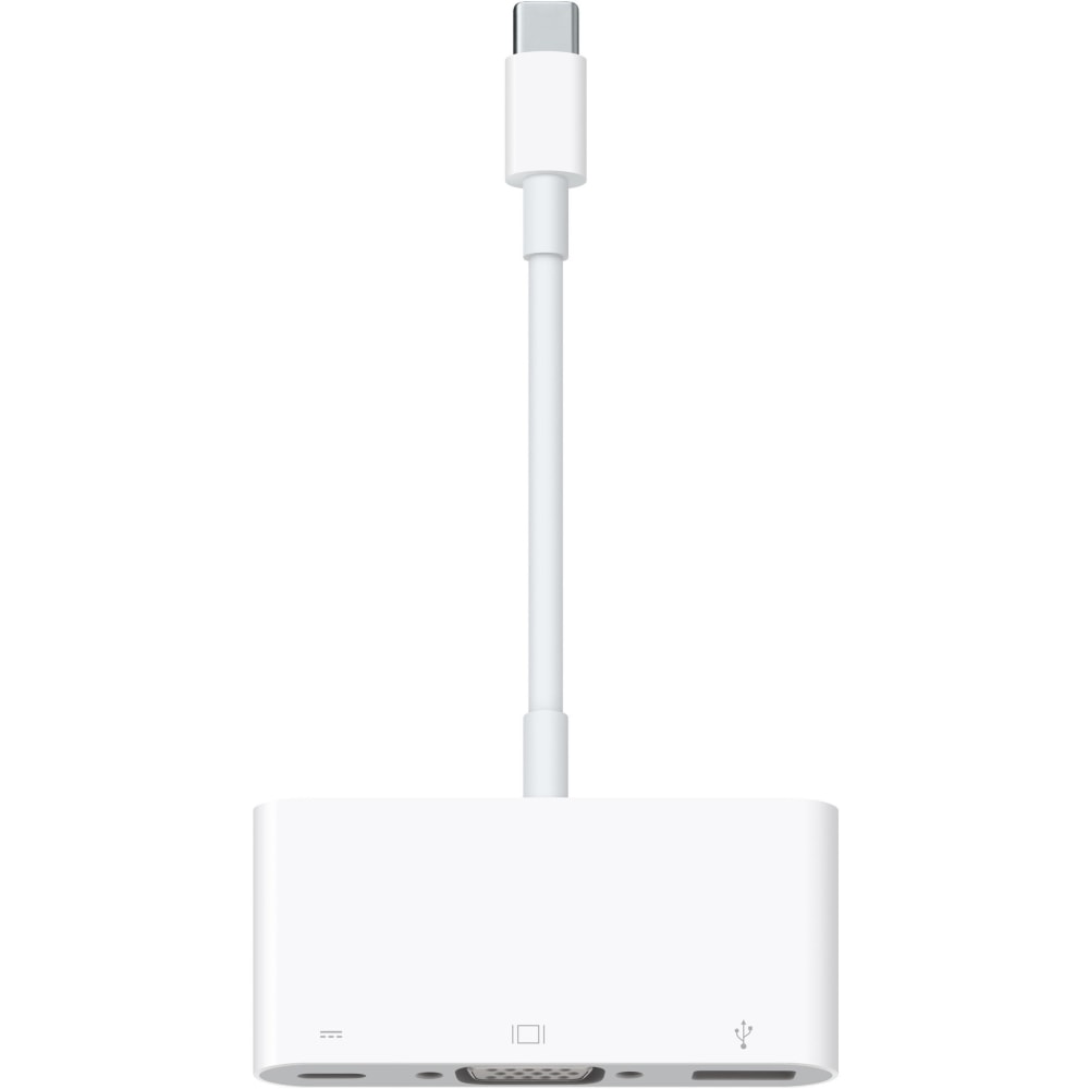 Apple USB-C VGA Multiport Adapter - First End: 1 x Type C Male USB - Second End: 1 x Type C Female USB, Second End: 1 x Type A Female USB, Second End: 1 x HD-15 Female VGA - Supports up to 1920 x 1080