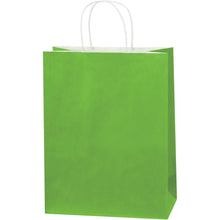 Load image into Gallery viewer, Partners Brand Tinted Paper Shopping Bags, 13inH x 10inW x 5inD, Citrus Green, Case Of 250