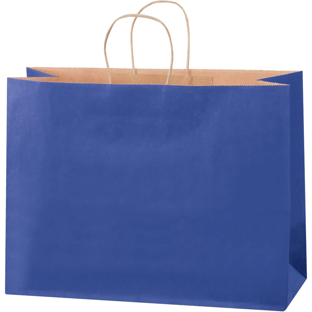 Partners Brand Tinted Shopping Bags, 12inH x 16inW x 6inD, Parade Blue, Case Of 250