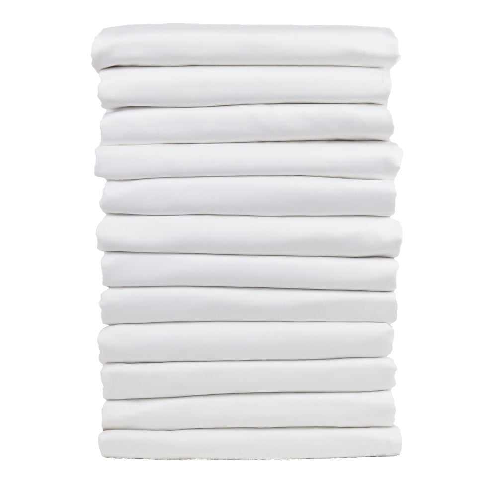 1888 Mills Suite Touch Twin XXL Flat Sheets, 66in x 120in, White, Pack Of 24 Sheets