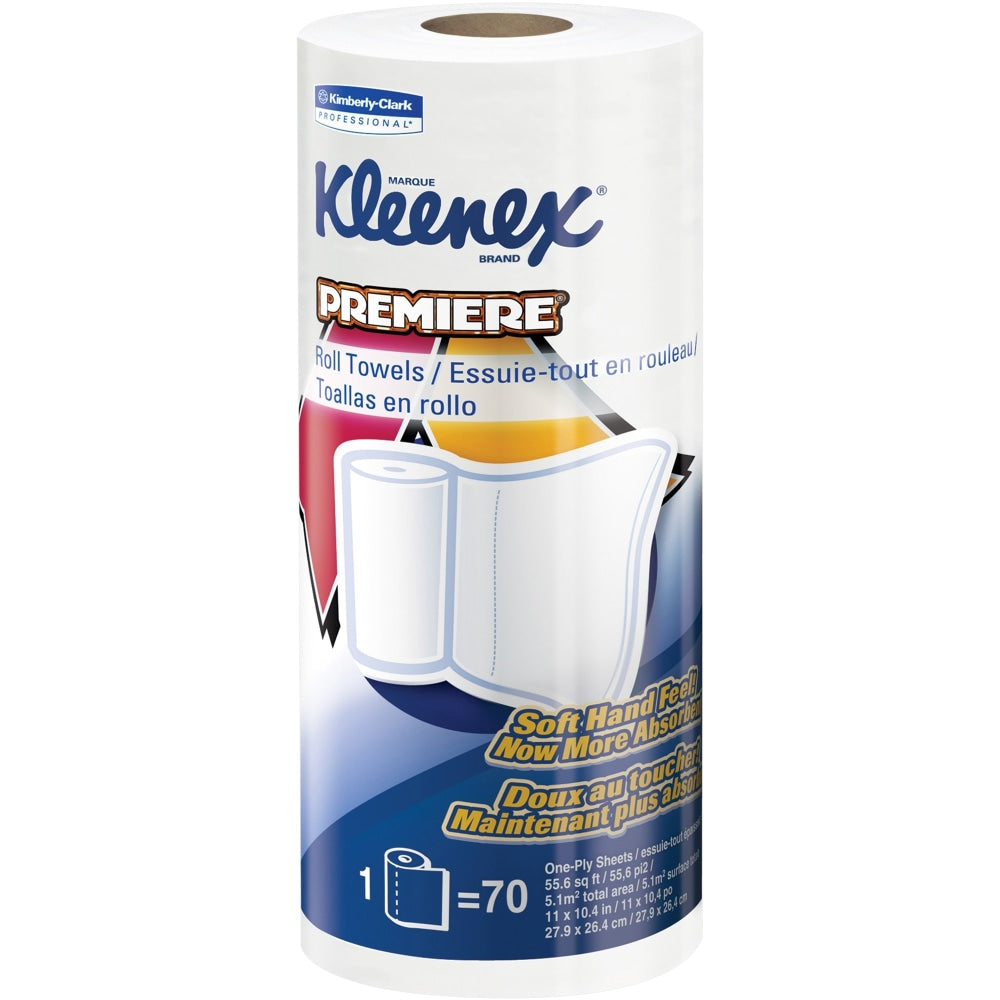 Kimberly-Clark Premiere 1-Ply Kitchen Paper Towels, 40% Recycled, Roll Of 70 Sheets