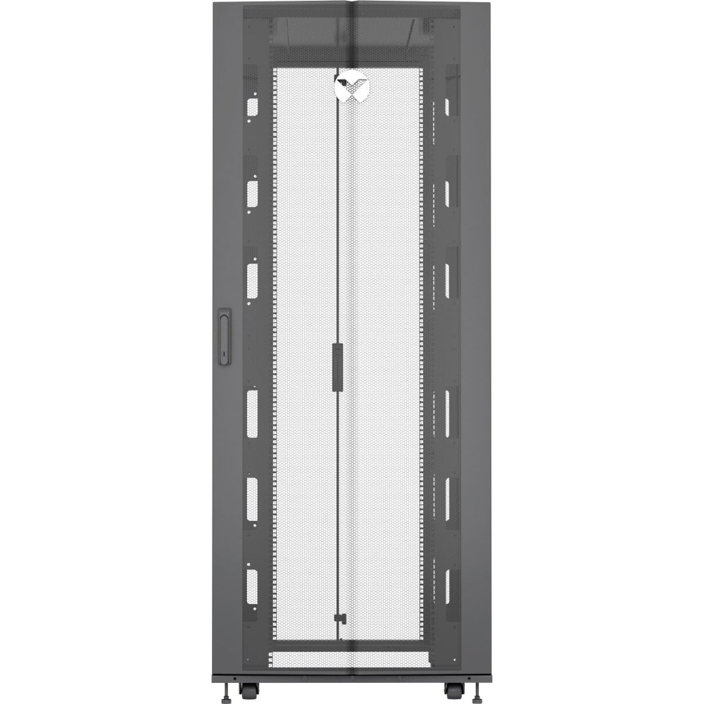 Vertiv VR Rack - 42U Server Rack Enclosure| 600x1200mm| 19-inch Cabinet (VR3300) - 2000x600x1200mm (HxWxD)| 77% perforated doors| Sides| Casters