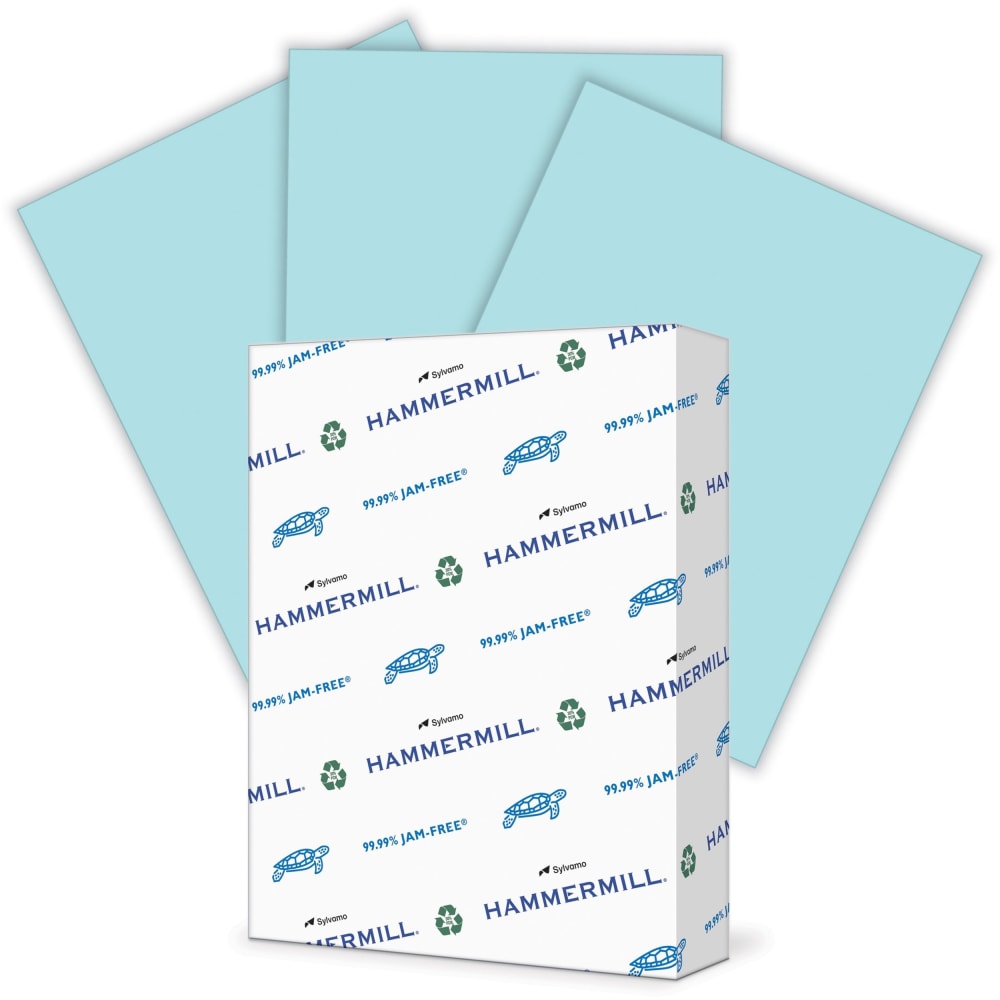 Hammermill Colors Colored Multi-Use Print & Copy Paper, Letter Size (8 1/2in x 11in), 24 Lb, Blue, Ream Of 500 Sheets