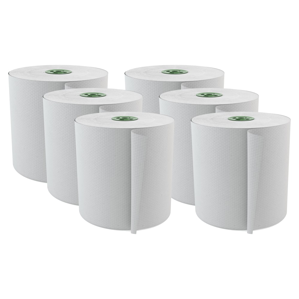 Cascades For Tandem Hardwound 1-Ply Paper Towels, 1050ft Per Roll, Pack Of 6 Rolls